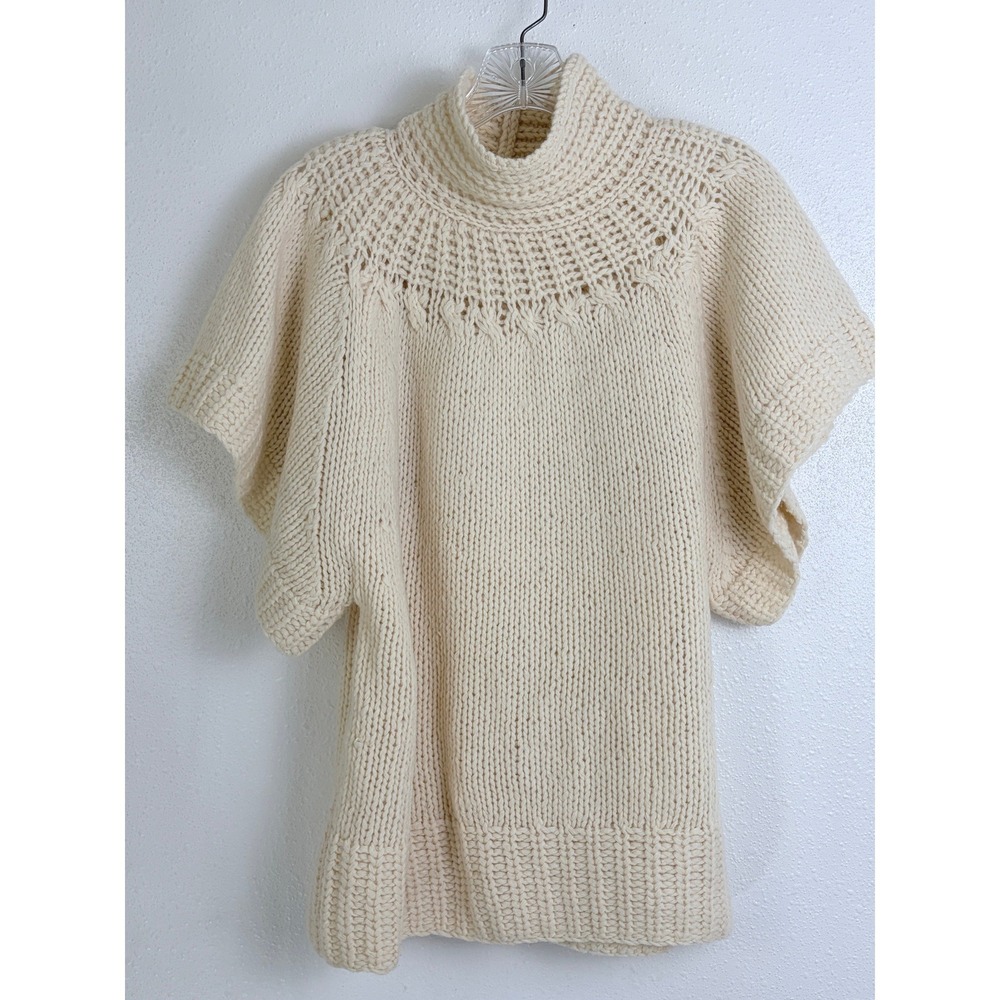 Sundance Cream Lambswool Blend Chunky Knit Dolman Sweater Size M